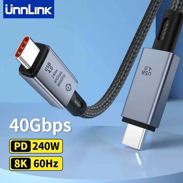 Cáp USB Type-C to USB Type-C USB4 GEN3 dài 1.5m Unnlink U1605 truyền hình ảnh 8K@60Hz và sạc PD 240w